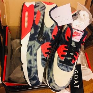 AIR MAX 90 “WASHED DENIM INFRARED” gently used